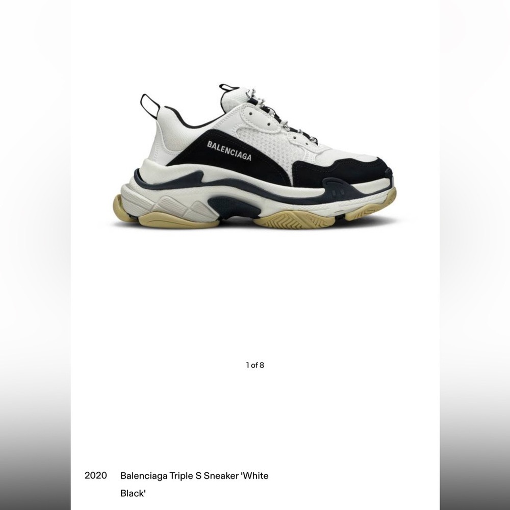 Balenciaga Triple S 2020, size: 39M, black and white